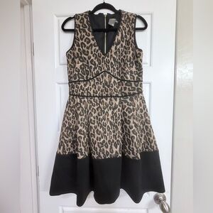 Taylor Leopard Print Dress with Black Accents